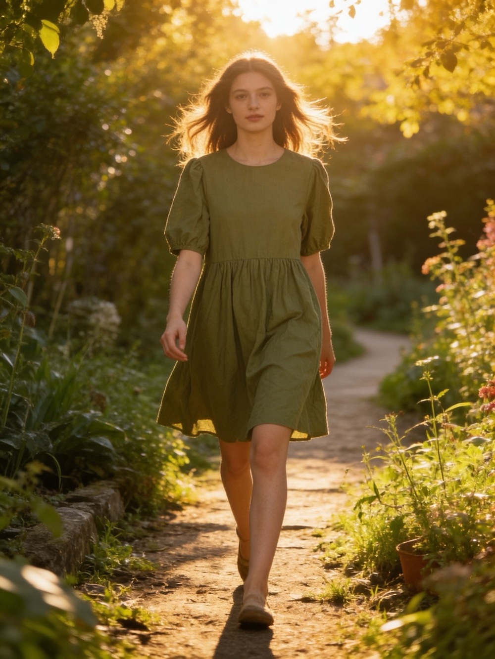 Tradlands Nico Balloon
Sleeve Mini Dress Babydoll
Oversized Olive Green S